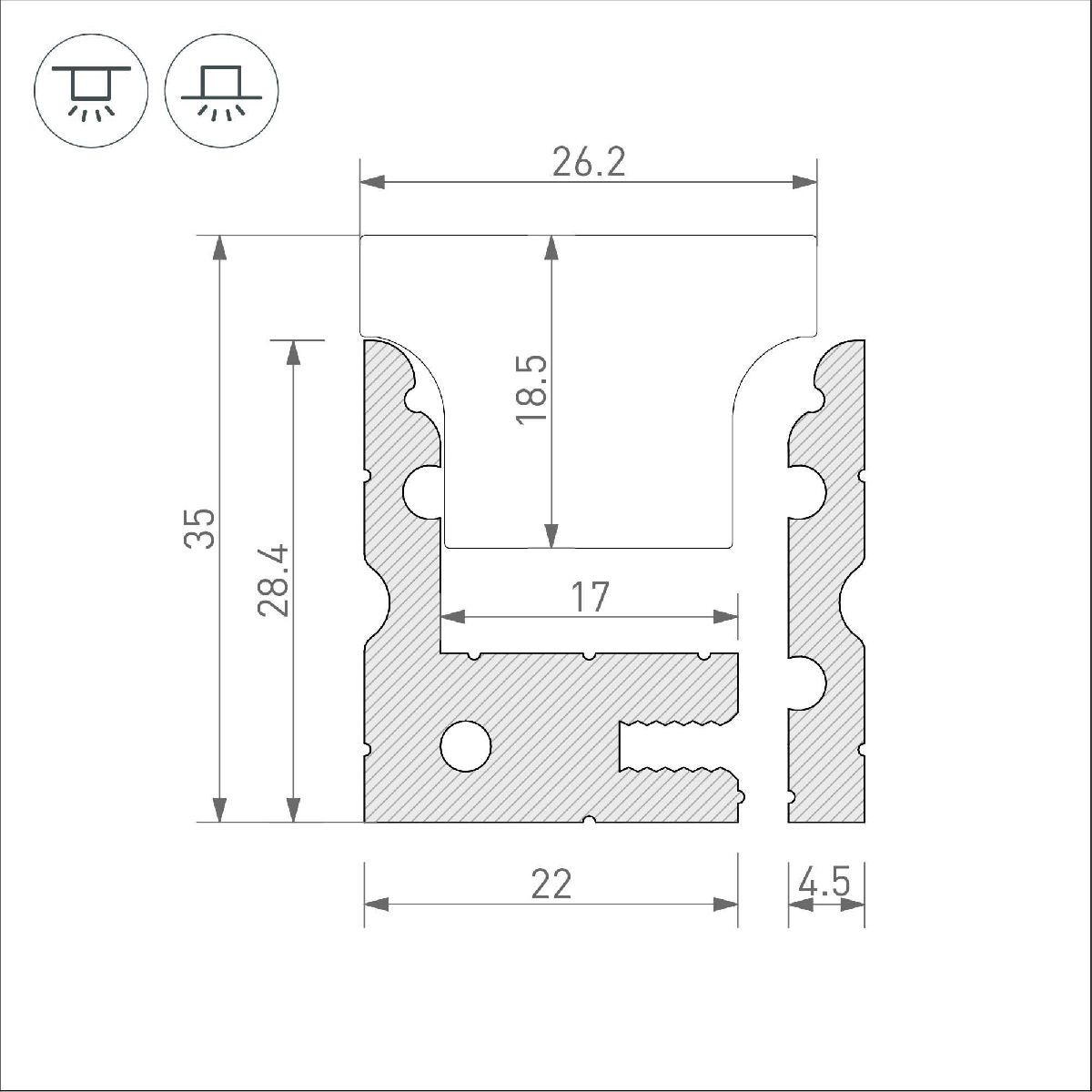 Профиль Arlight ARH-FLOOR27-H28-2000 ANOD 038356
