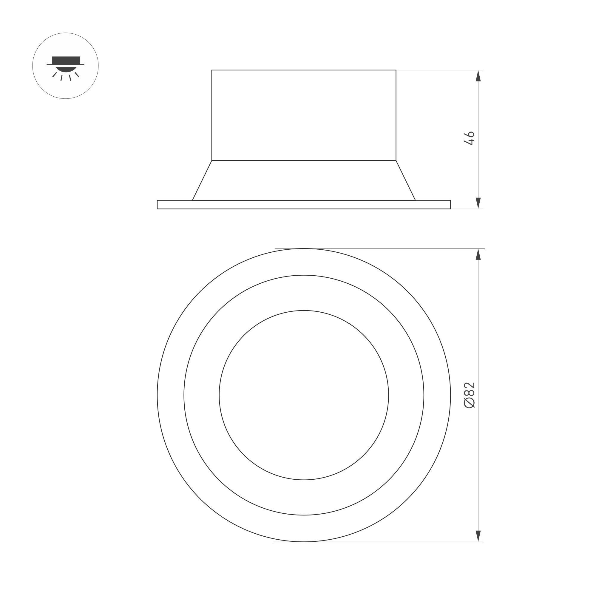 Встраиваемый светильник Arlight MS-BREEZE-BUILT-R82-9W Day4000 (WH, 85 deg, 230V) 035609