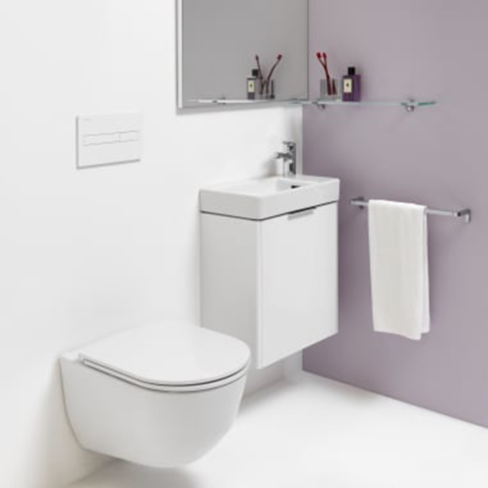 Laufen Base Тумба с раковиной, 47x26.5x53см, 1 дверца, петли справа, органайзер для ящика, цвет: белый матовый