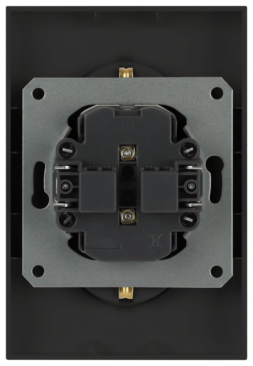 Розетка Эра Arktik 16-2107-05 без заземления двойная 2X2P 16А-250В антрацит Б0071685