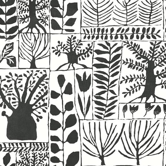 Обои York BW3862 Primitive Trees Black/White
