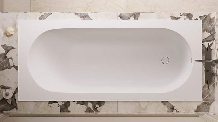 LOFO by Salini Ванна встраиваемая 180х80см, овальная чаша, материал: Solid Surface, цвет: белый матовый