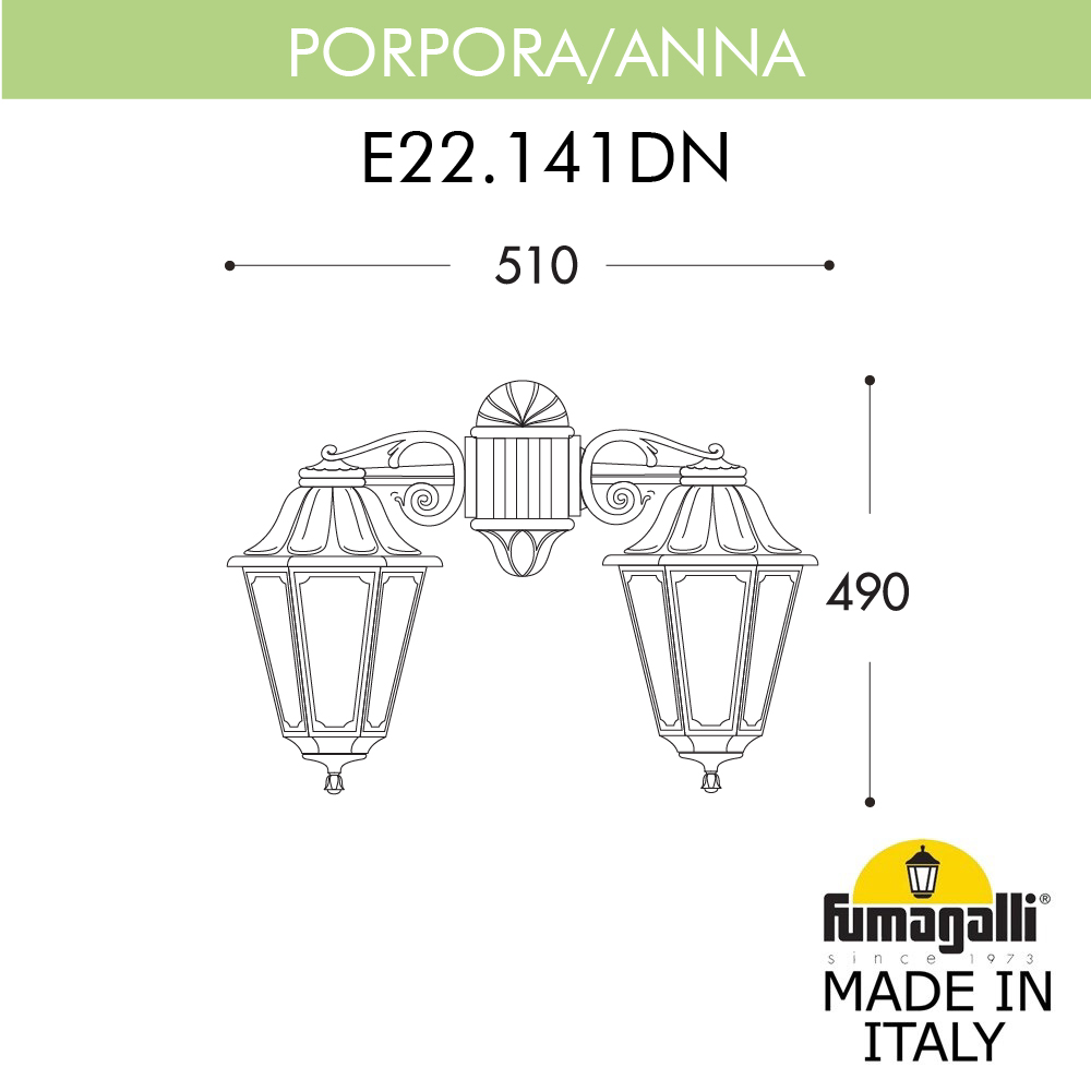 Уличный настенный светильник Fumagalli PORPORA/ANNA E22.141.000.AXE27DN
