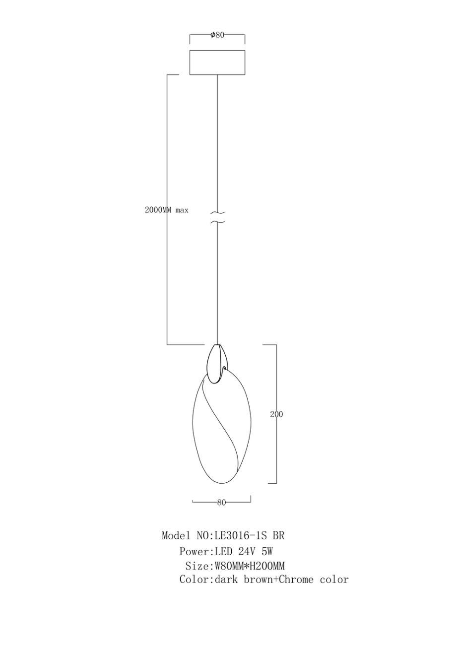 Подвесной светильник Lance LE3016/1S BR