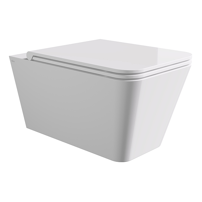 Alice Hide Square Унитаз 55х35см., подвесной, безободковый, без сиденья и крышки, цвет: белый глянцевый
