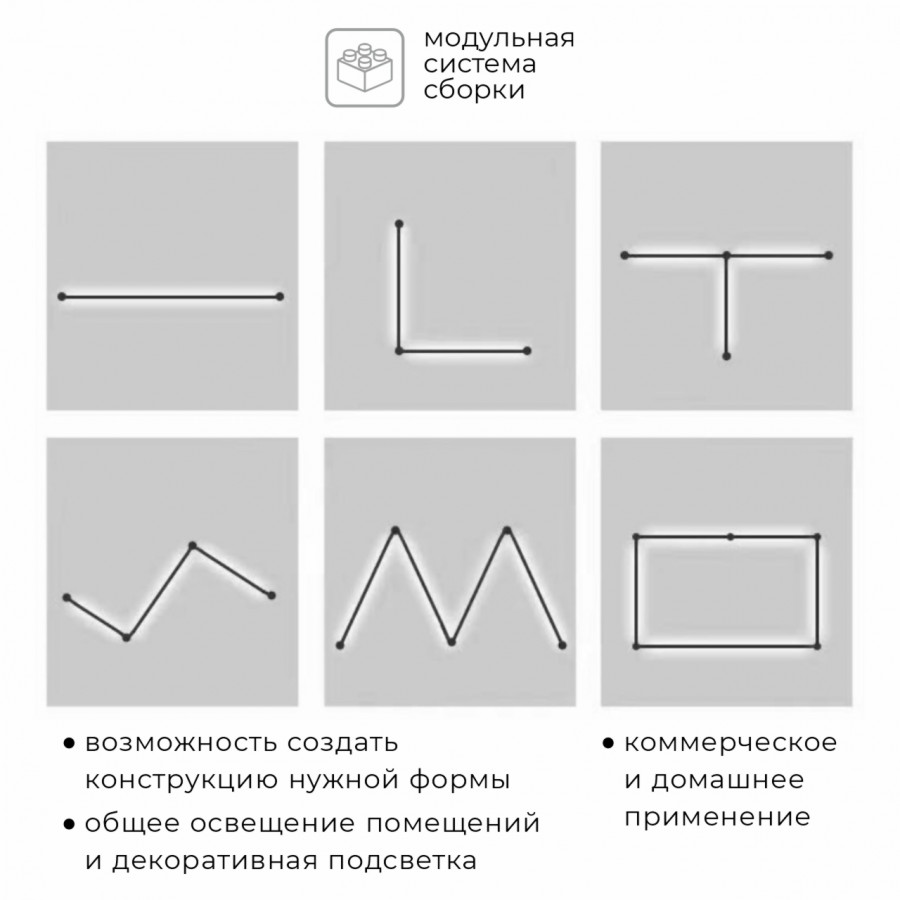 Настенно-потолочный светильник IMEX Thin & Smart IL.0060.5000-1000-BK