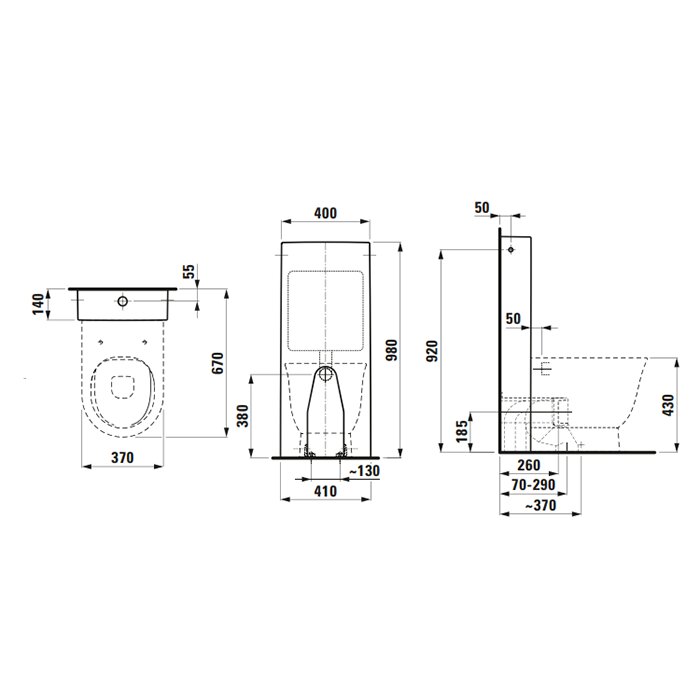 Laufen New Classic Унитаз моноблок безободковый 70х37х44см, выпуск универсальный, цвет: белый