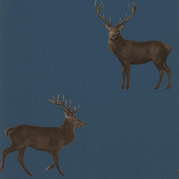 Обои Sanderson 216620 Evesham Deer Indigo
