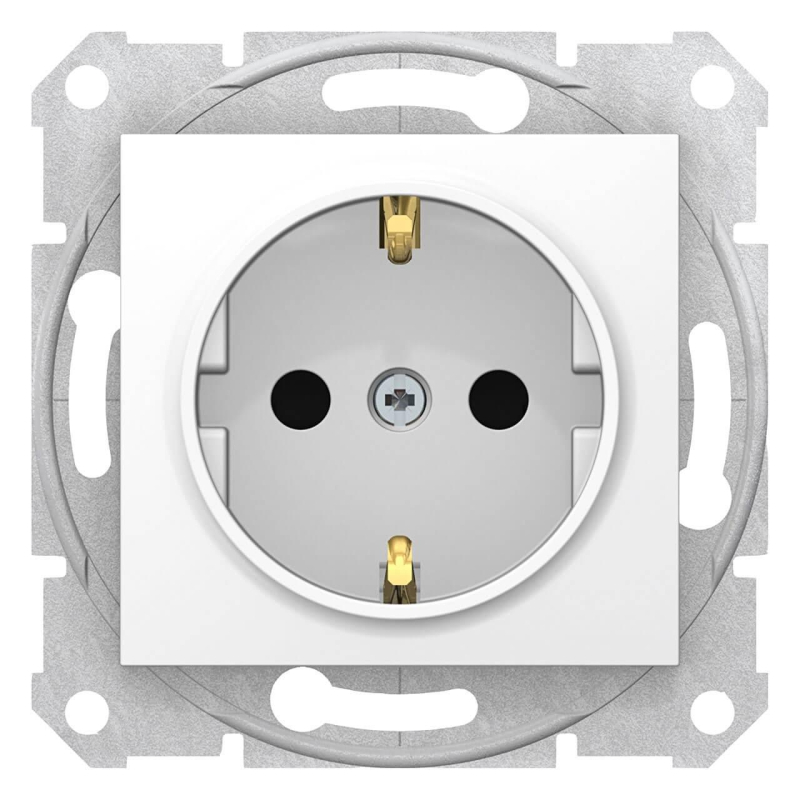 Розетка Schneider Electric Sedna с з/к со шторками 16A 250V SDN3001721