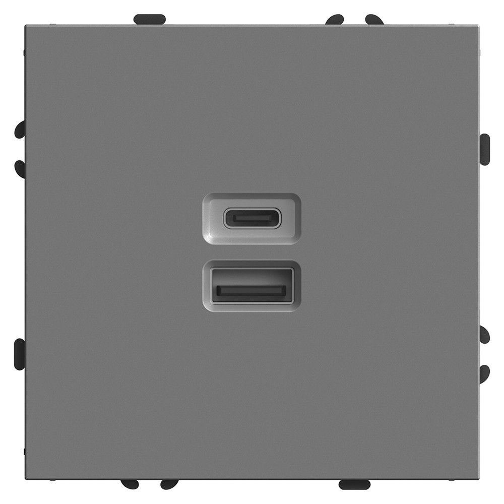 Розетка 2-местная USB + Type C Stekker Эмили RST10-5115-10 49957