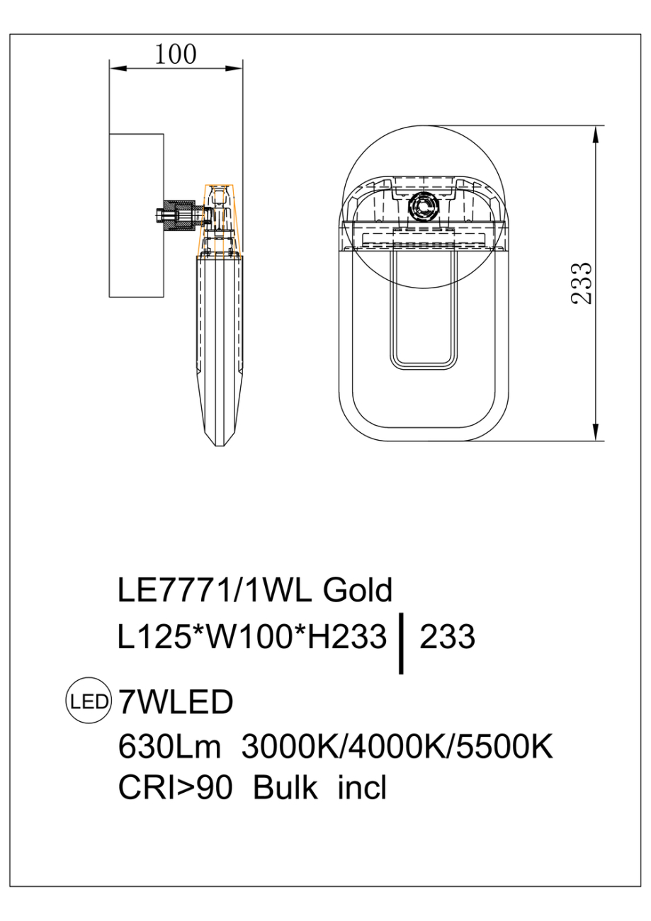 Бра Natali LE7771/1WL Gold