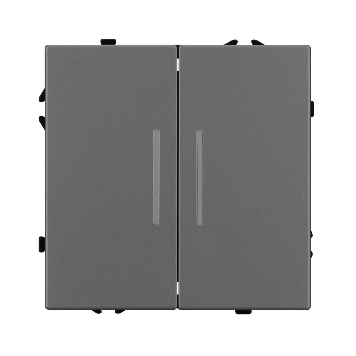Выключатель 2 кл подсветка софт-тач серый базальт Arlight SWT-MK02-SFPL-L-GR (250V, 10A) 054266(1)