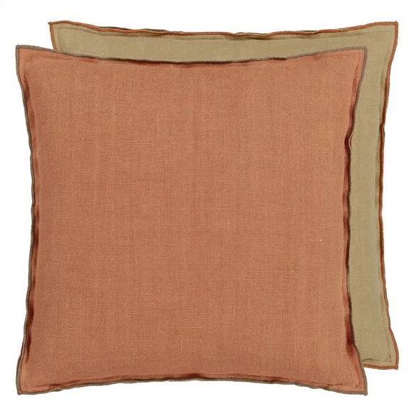 Подушка CCDG1308, Brera Lino, Brick&Turmeric, Designers Guild 43x43см
