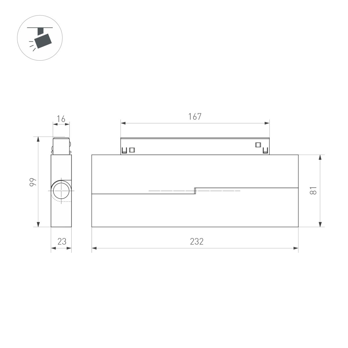 Трековый магнитный светильник Arlight MAG-ORIENT-DOTS-FOLD-S230-12W Day4000-MIX (BK, 30 deg, 48V, TUYA Zigbee) (IP20 Металл) 056402