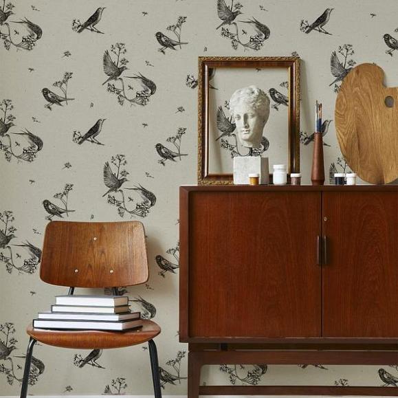 Обои Coordonne 9500072N Sweet Birds Black