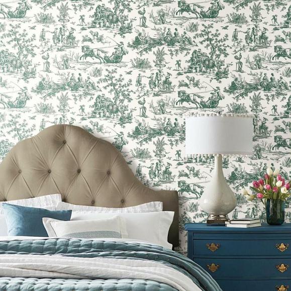 Обои York GR5924 Seasons Toile Dark Green