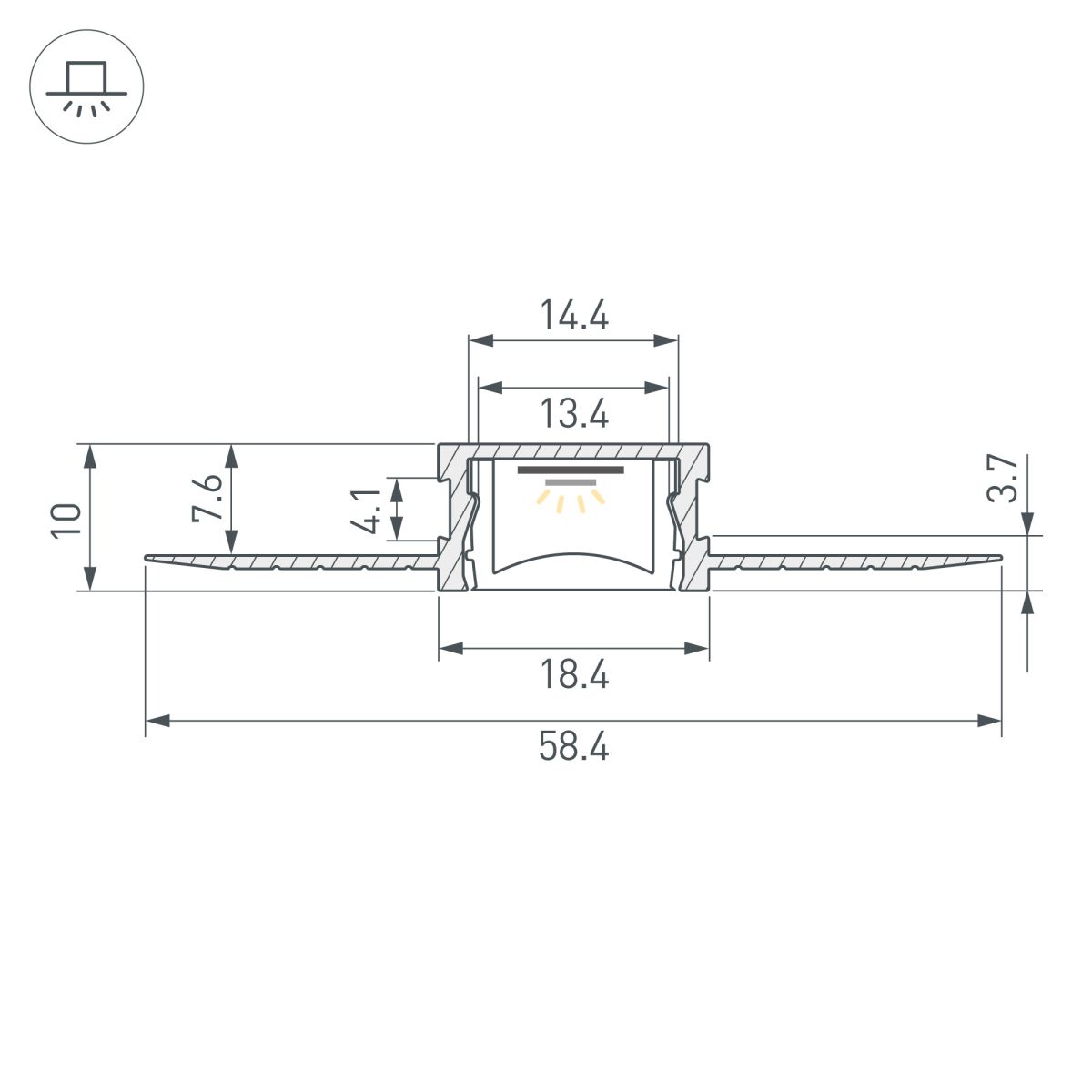 Профиль Arlight HR-M-F-HIDE-2000 (Алюминий) 065921