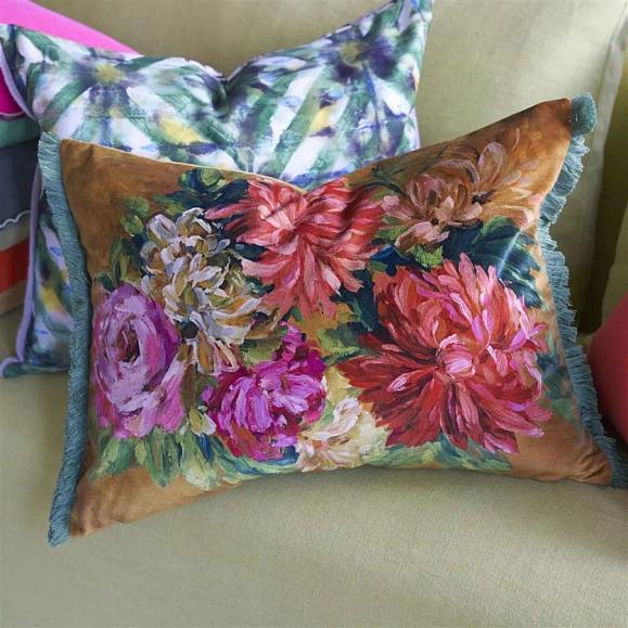 Подушка CCDG1462, Fleurs D Artistes Velours, Terracotta, Designers Guild 60 x 45см