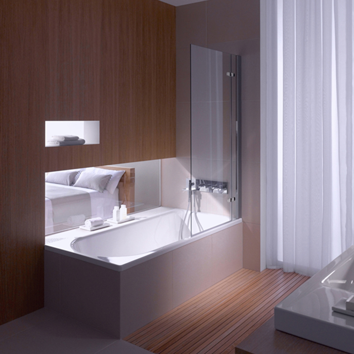 Bette Ocean Ванна с шумоизоляцией пристенная, 170х75х45см, перелив сзади, BetteGlasur® Plus, с комплектом ножек, цвет: белый