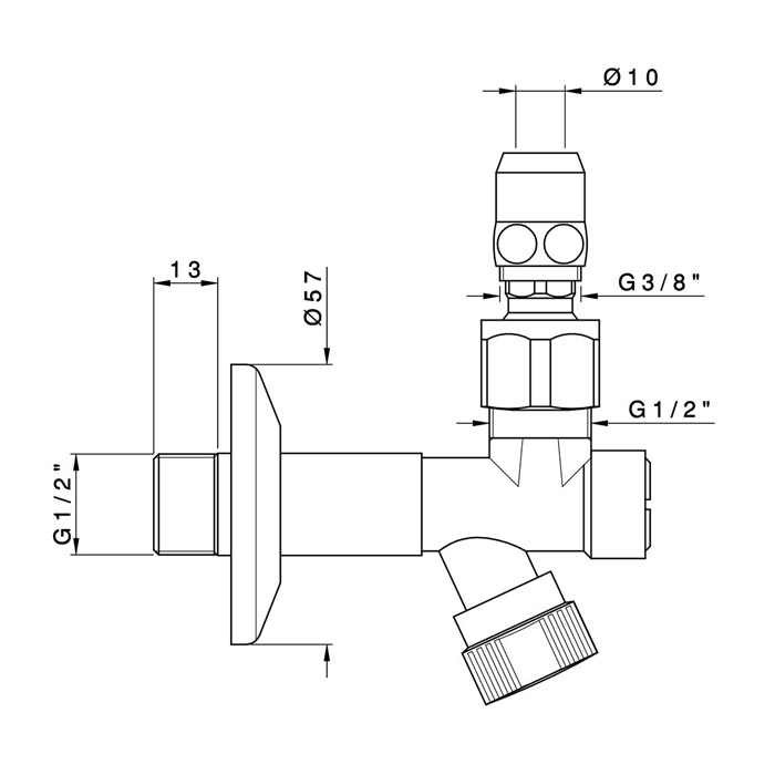 Nicolazzi Articoli vari Подвод для смесителя, с коленом и розеткой 1/2”, цвет: хром