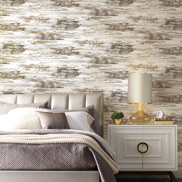 Обои York BW3961 Birch Bark Texture Black/Gold