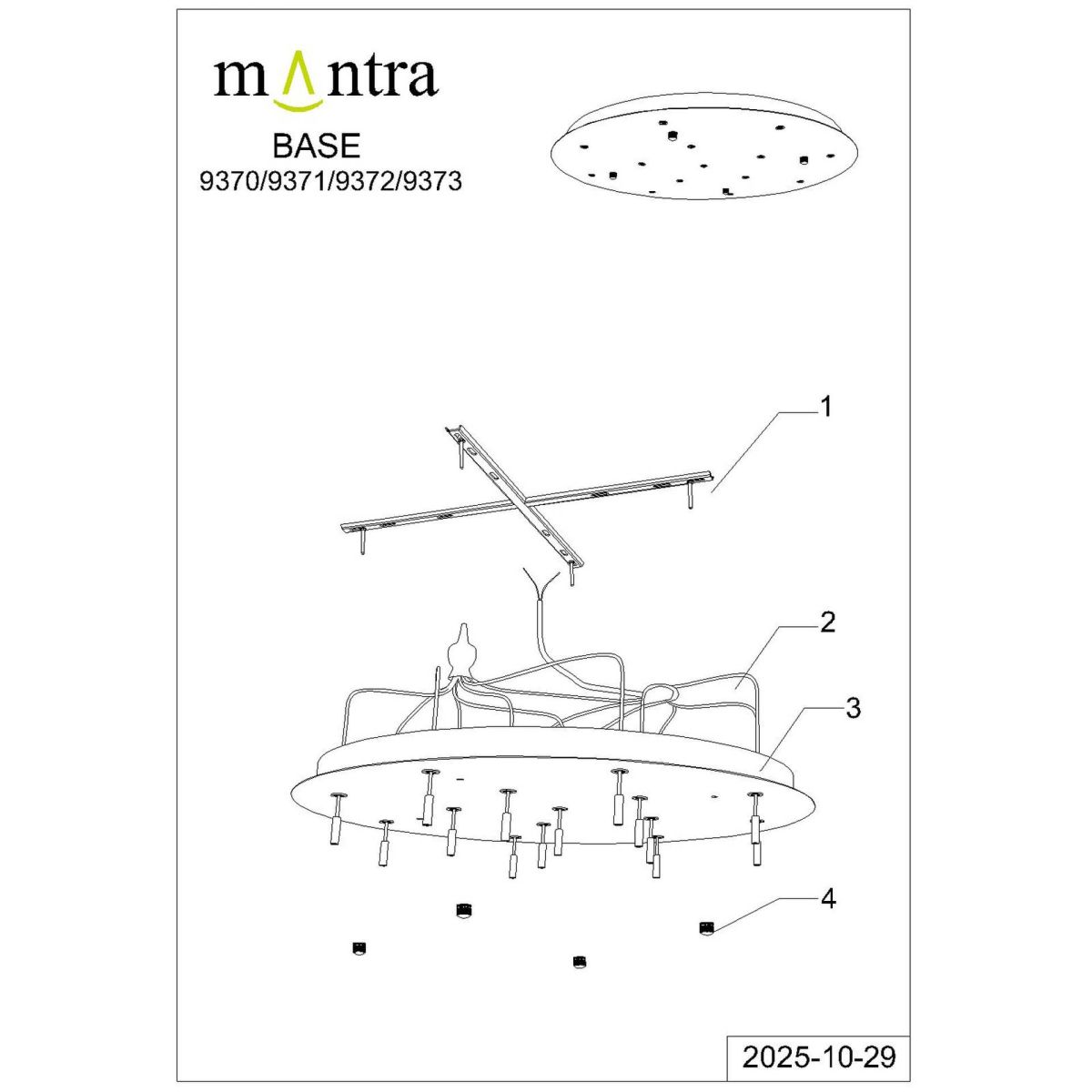 Основание потолочное 14L Mantra Modular Light Florones 9371