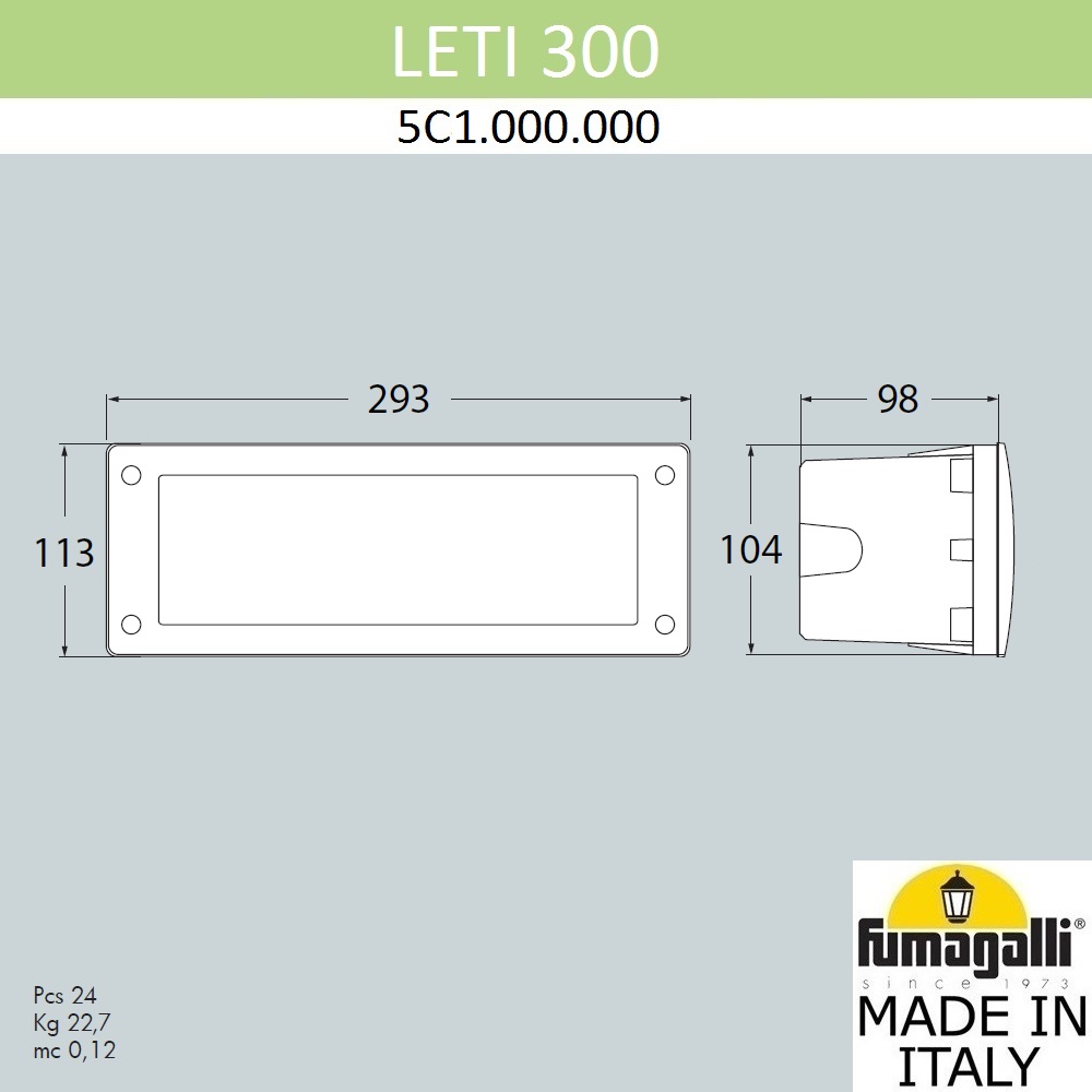 Светильник для подсветки лестниц Fumagalli Leti 5C1.000.000.LYF1R