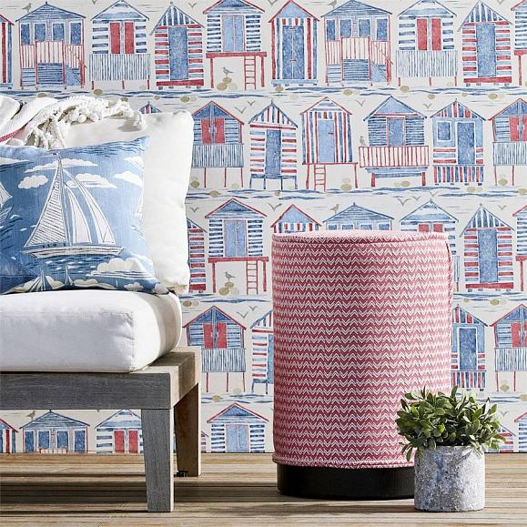Обои Sanderson 216559 Beach Huts Nautical