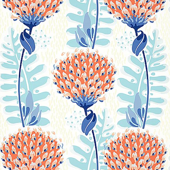 Обои Thibaut T10649 Tiverton Coral