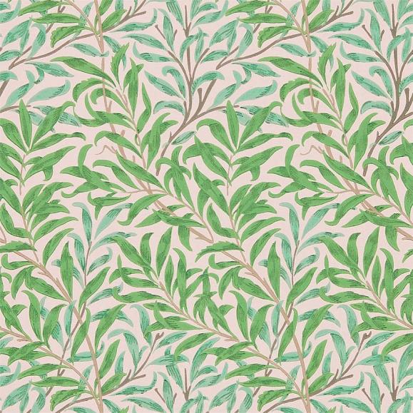 Обои Morris 216949 Willow Bough Pink/Leaf Green