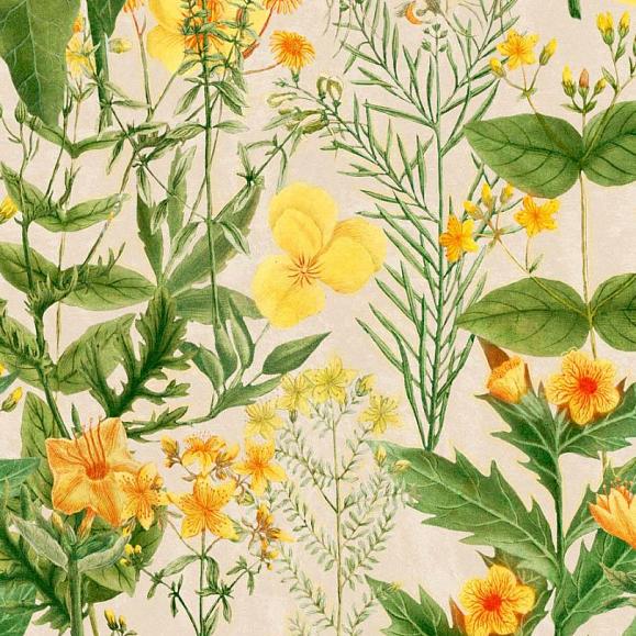 Панно Mind the gap WP20323 Mimulus Green/Taupe/Yellow