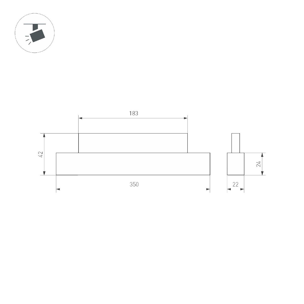 Трековый магнитный светильник Arlight MAG-ORIENT-FLAT-L350-12W Day4000 (WH, 80 deg, 48V) 049590