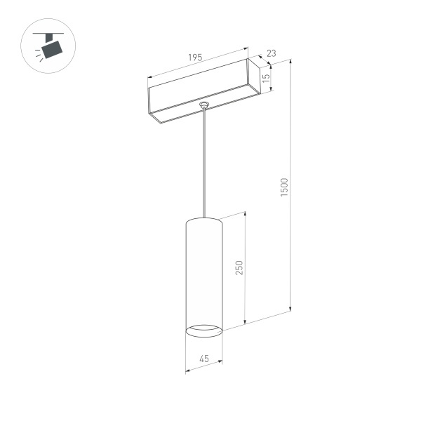 Трековый светильник Arlight Mag-Orient-Spot-Hang-R45-12W Warm3000 035713