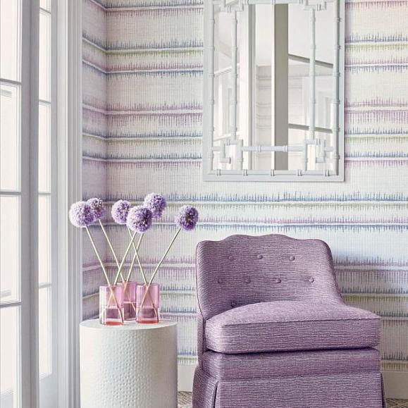 Обои Thibaut T24135 Passage Plum and Blue