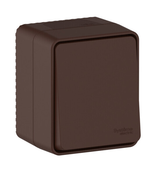 Переключатель 1-клавишный 10 АХ Systeme Electric AtlasDesign Profi54 Наруж Коричневый ATN546061