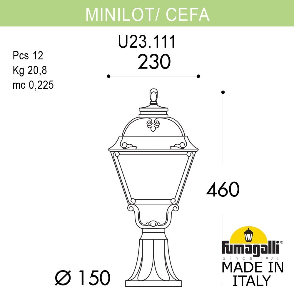 Ландшафтный светильник Fumagalli MINILOT/CEFA U23.111.000.WYE27
