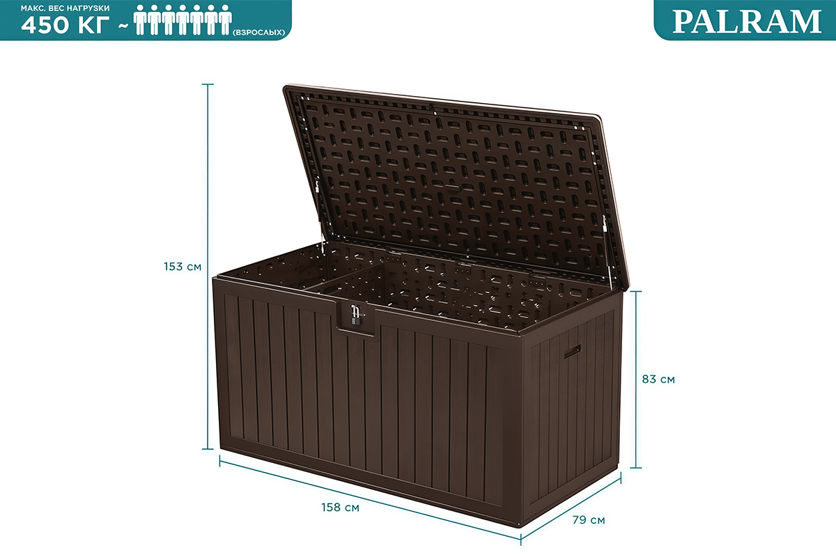 Сундук PALRAM XL 870 л, Тёмно-коричневый