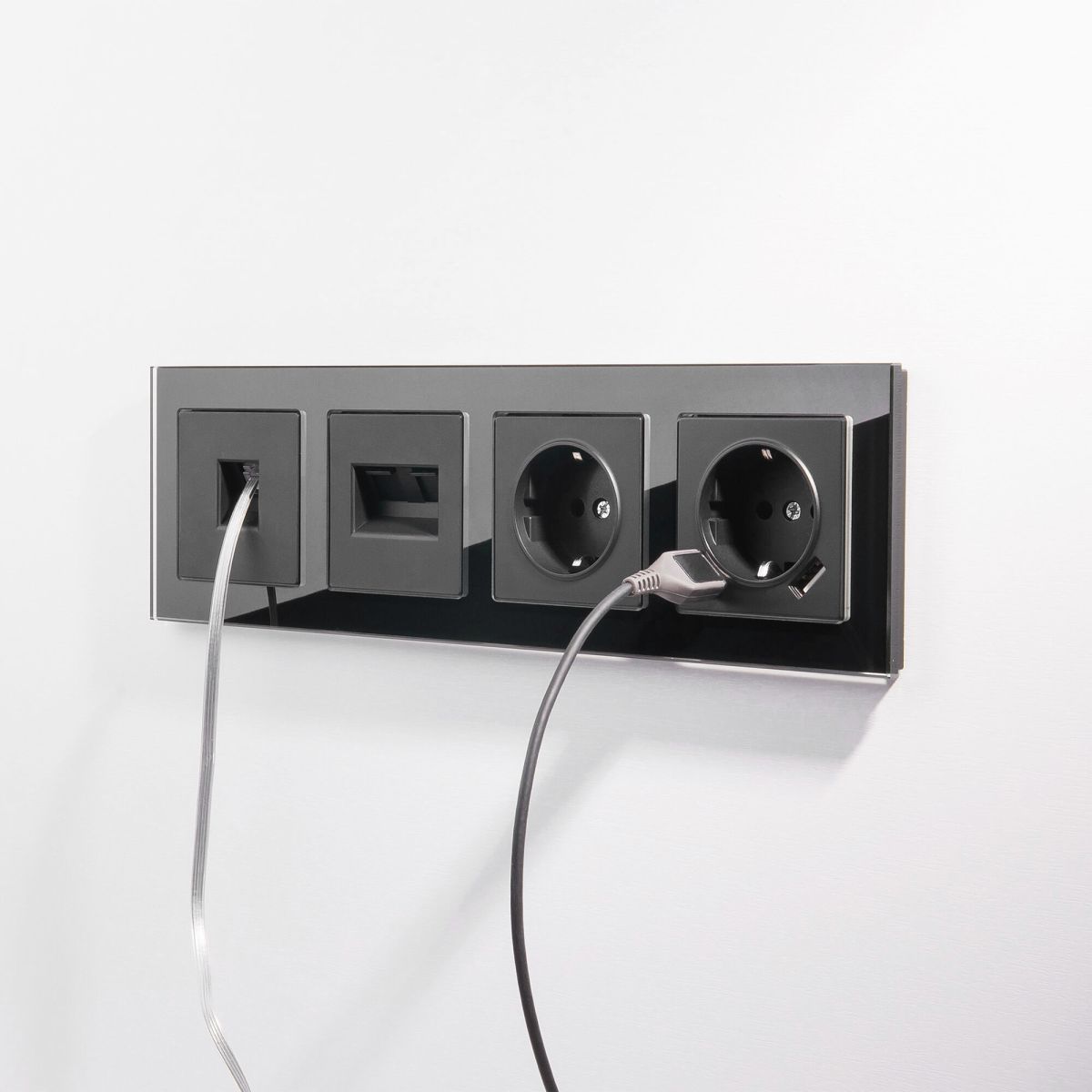 Телефонная розетка  RJ-11 черный матовый Werkel WL08-RJ-11 4690389086755 a035938
