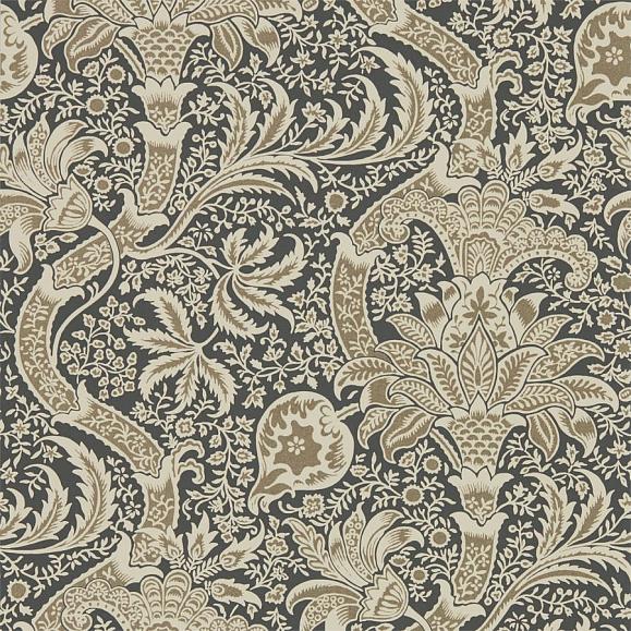 Обои Morris 216445 Indian Charcoal/Nickel