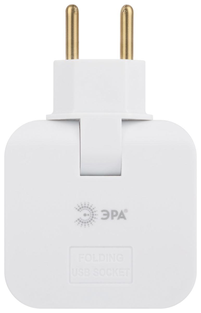 Разветвитель электрический Эра SPF-2-FL-USBC поворотный на 2 розетки + 2USB A+C 10А белый Б0069090