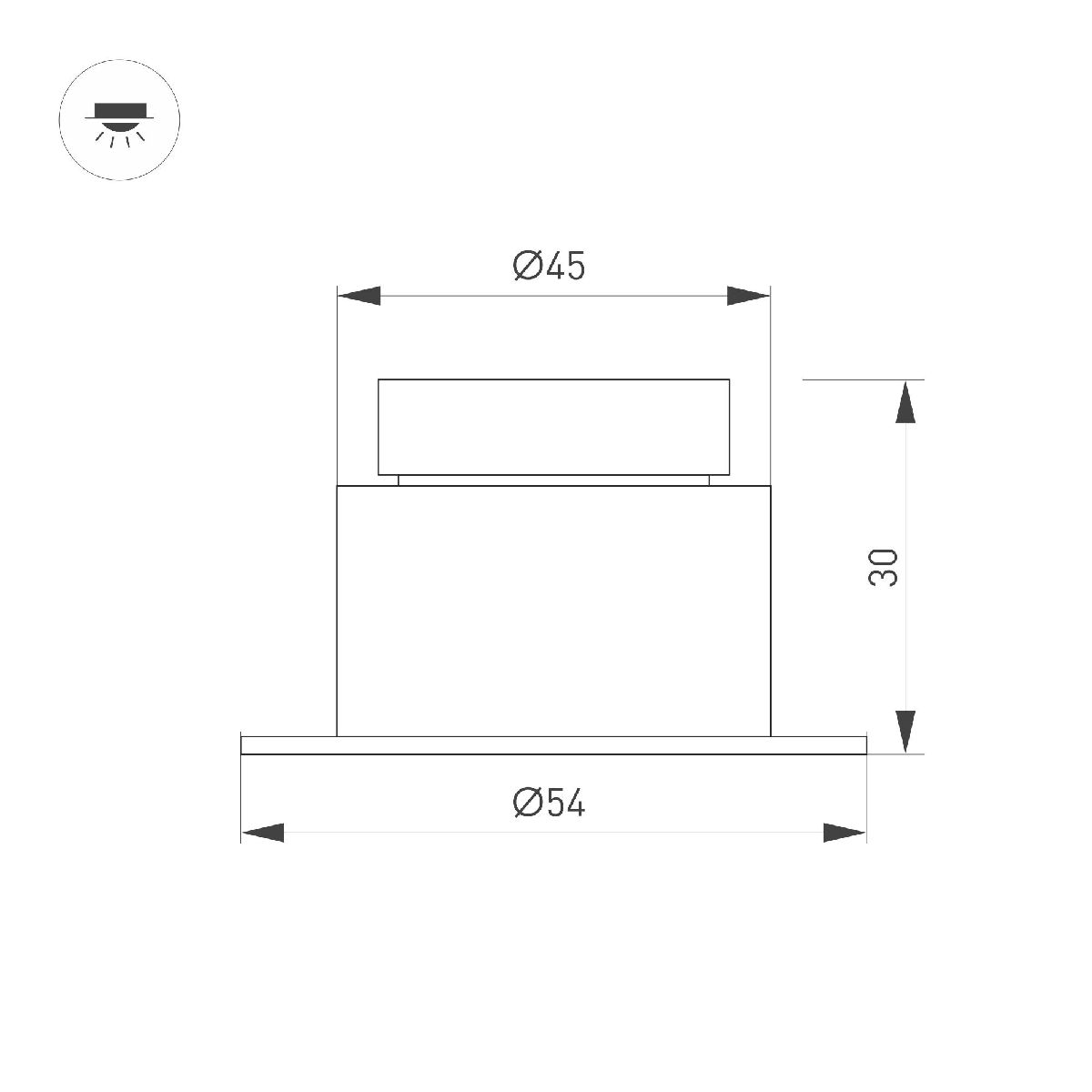 Встраиваемый светильник Arlight MS-GLORY-BUILT-R54-5W Warm3000 (WH, 38 deg, 230V) 047285
