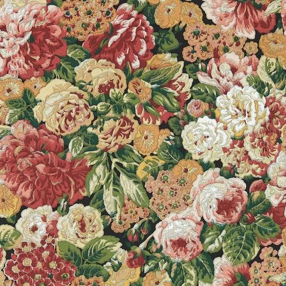 Обои Sanderson 217028 Rose And Peony Amanpuri Red/Devon Green