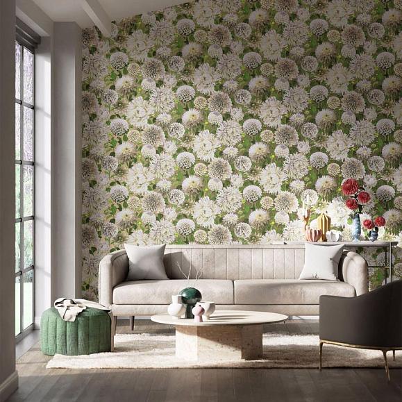 Обои Harlequin 112844 Dahlia Sail Cloth/Meadow/Gilver