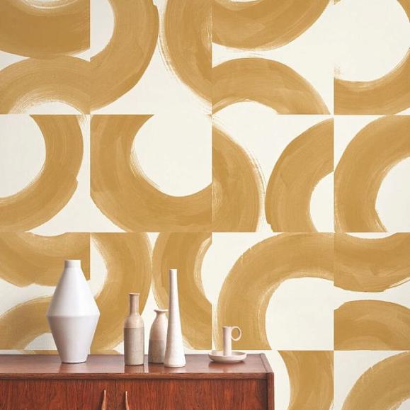 Обои Casadeco 88452414 Not A Circle Jaune d'or