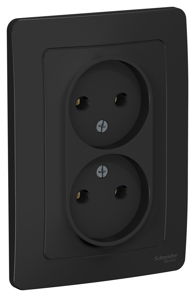 Розетка 2-ая б/з без шторок, 16А, 250В Systeme Electric Blanca внутр Антрацит BLNRS000026