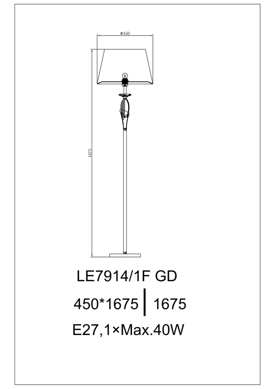 Торшер Ester LE7914/1F GD