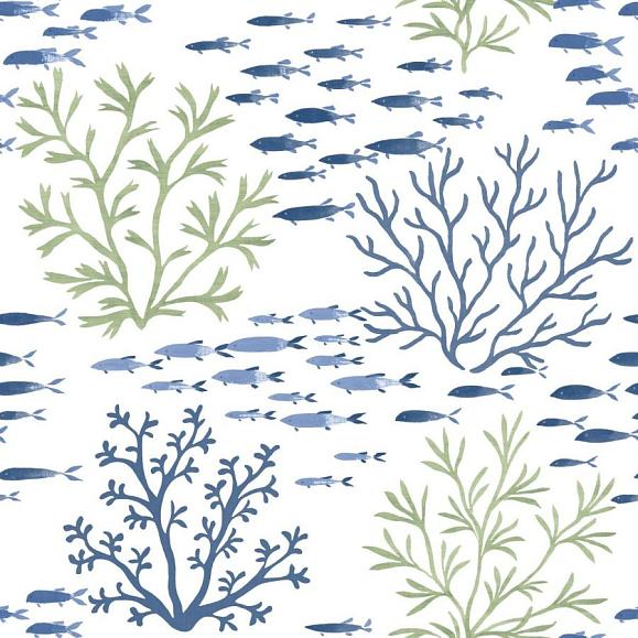 Обои York CV4404 Marine Garden Fern/Cobalt