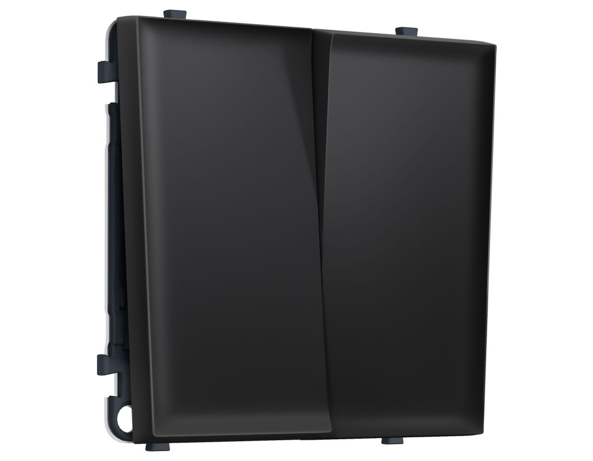 Комплект механизма 2-кл выключателя SIGMA Черный матовый 10A-250V QUANT PRO Ambrella Volt MS803010 (SP8030, PR115)