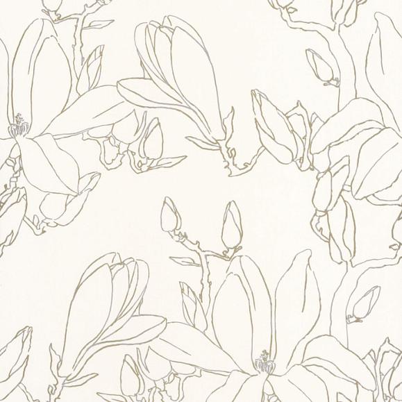 Обои Casadeco SWHT83822303 Magnolia Argent/Or