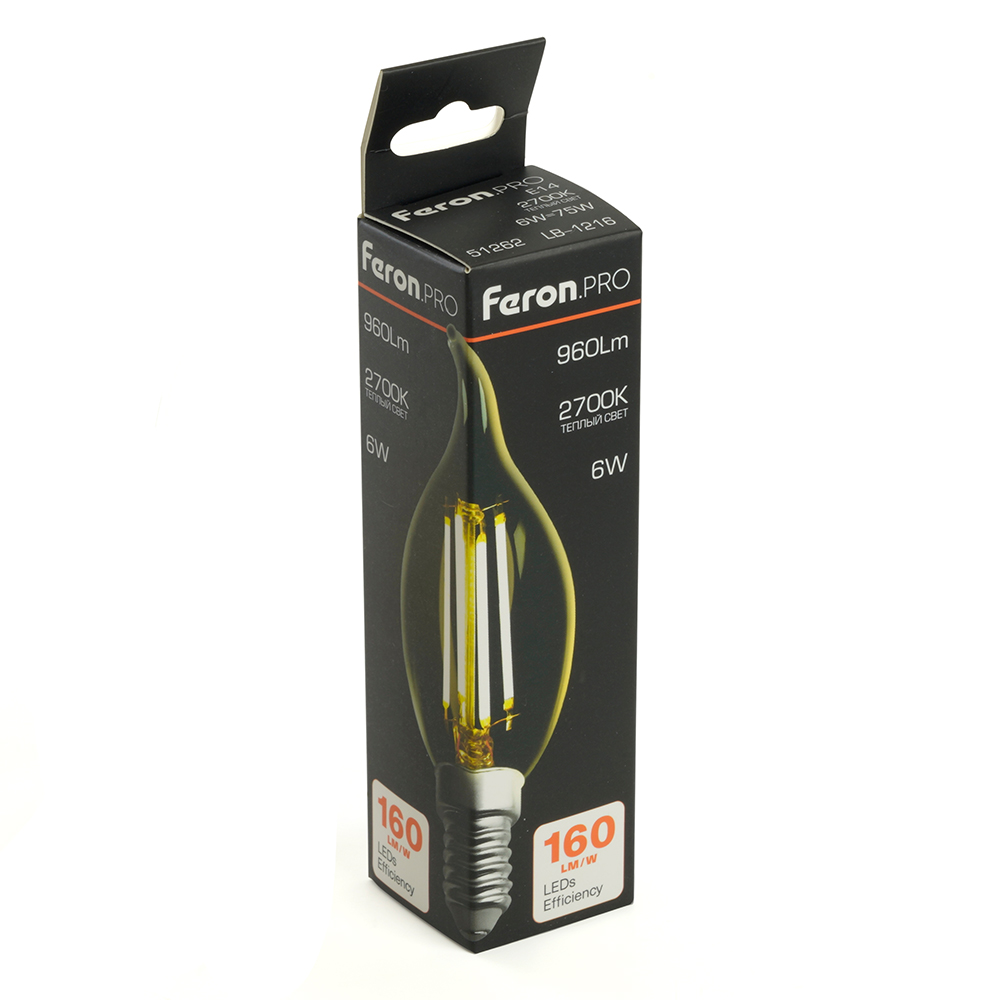 Лампа светодиодная Feron LB-1216 E14 6W 2700K 51262
